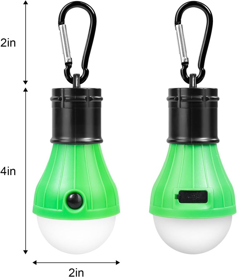 Jarxin Led Camping Lantern USB Rechargeable,Outdoor Tent Lights for Camping Hanging,Kids with Clip Hook Camping Flashlight (2 Packs Black) - Image 2